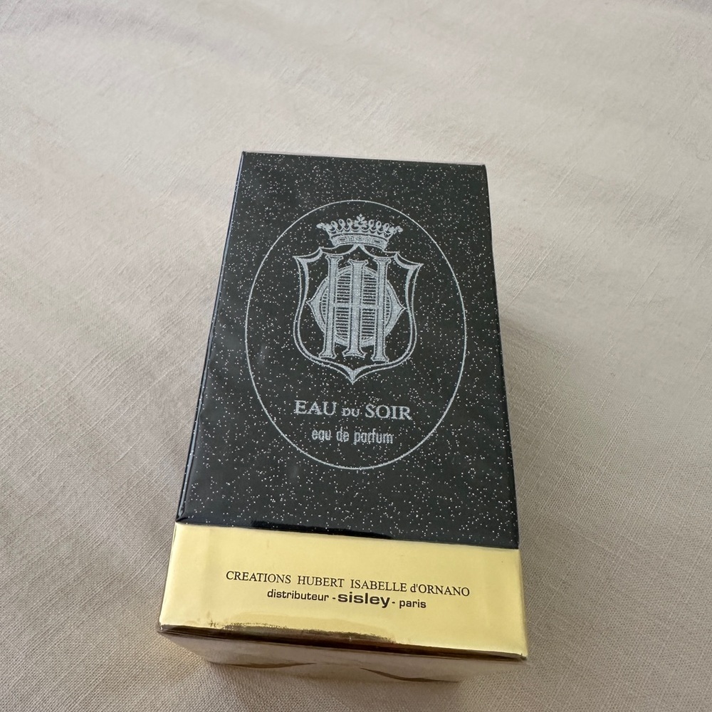 NWT Sisley Eau du Soir Parfum Limited Edition Sparkling Black and Gold Box